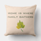 家庭は家族が集まる場所：カスタム写真と文字 クッション (正面)