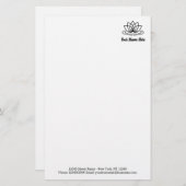 家庭や業務用の蓮の花のロゴ文具 便箋 (正面/裏面)