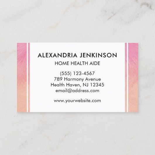 家庭保健師看護助手CMA CNA 名刺 (裏面)