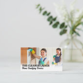 家庭内の女性の清掃員 名刺 (スタンド正面)