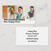 家庭内の女性の清掃員 名刺 (正面/裏面)