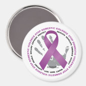 家庭内ストップ暴力リボン マグネット (正面/裏面)