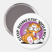 家庭内ストップ暴力猫 マグネット (正面/裏面)