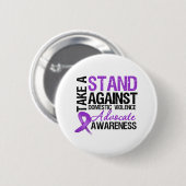 家庭内暴力に反対する 缶バッジ (正面&裏面)