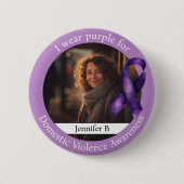 家庭内暴力に対する意識向上のため紫を身に着ける 缶バッジ (正面)