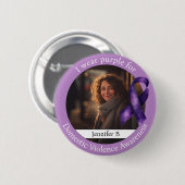 家庭内暴力に対する意識向上のため紫を身に着ける 缶バッジ (正面&裏面)