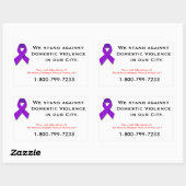 家庭内暴力に抵抗する 長方形シール (シート)