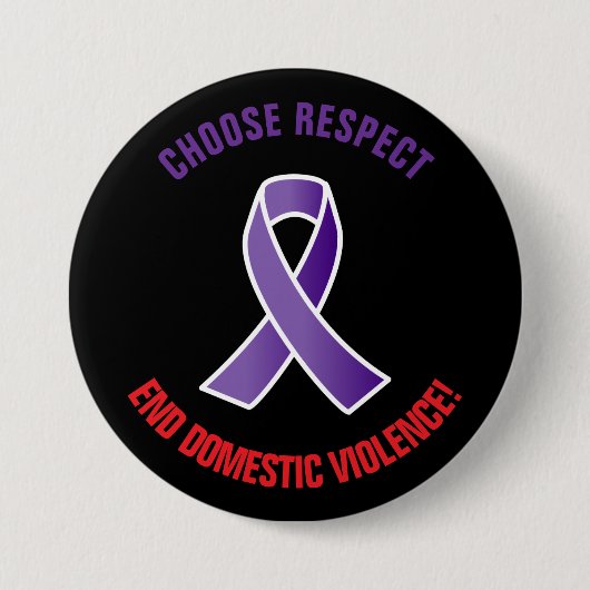 家庭内暴力を尊重ボタンの選択 缶バッジ (正面)