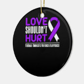 家庭内暴力認識度 – 愛は傷つけるべきではない セラミックオーナメント (左)