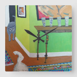 家庭内暴力 スクエア壁時計