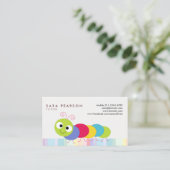 家庭教師かわいいカラフルキャタピラービジネスカード 名刺 (スタンド正面)