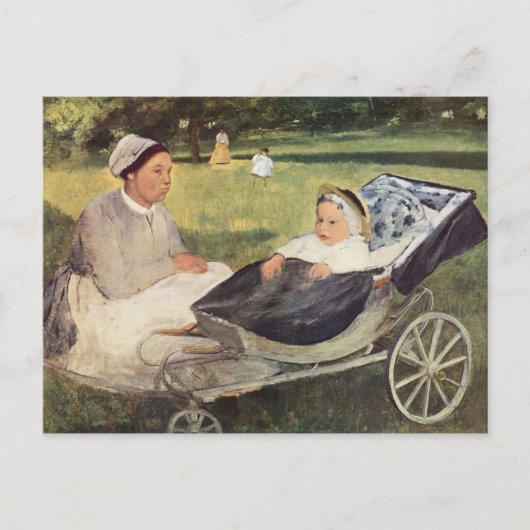 家庭教師の子供 – Edgar Degas - c1870 ポストカード (正面)