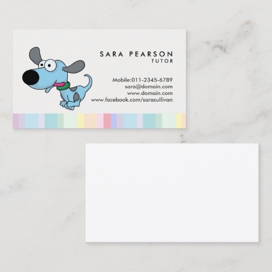 家庭教師の家庭教師の漫画犬 名刺 (正面/裏面)