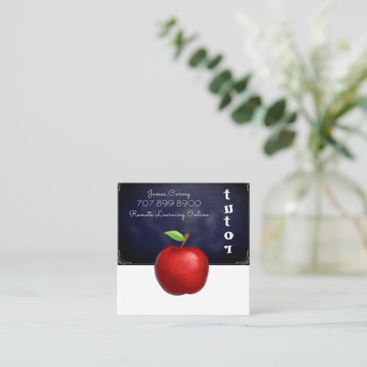 家庭教師先生アップルシャルボード スクエア名刺 (スタンド正面)