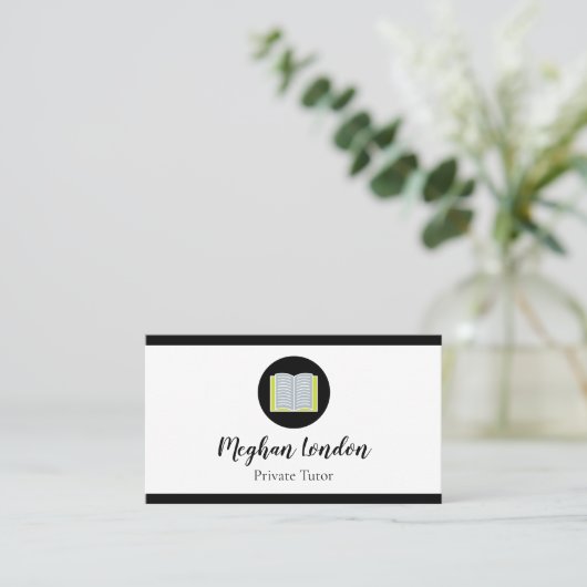 家庭教師先生教育ミニマル書 名刺 (スタンド正面)