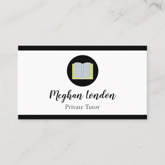 家庭教師先生教育ミニマル書 名刺 (正面)