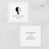 家庭教師先生電球アイディア記号Brain スクエア名刺 (正面/裏面)