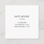 家庭教師先生電球アイディア記号Brain スクエア名刺 (裏面)