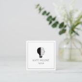 家庭教師先生電球アイディア記号Brain スクエア名刺 (スタンド正面)