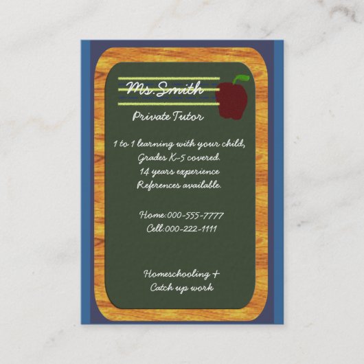 家庭教師 名刺 (正面)