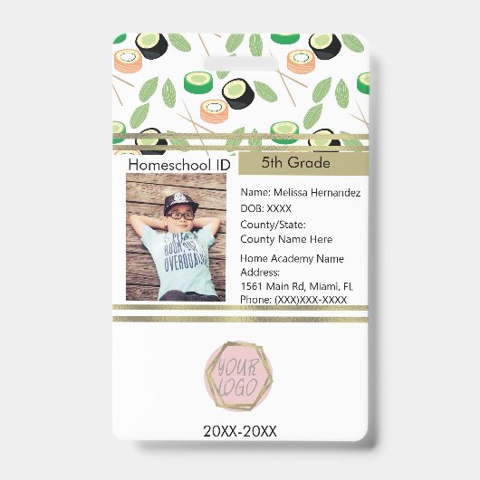 家庭教育の留学生寿司 バッジ (正面)