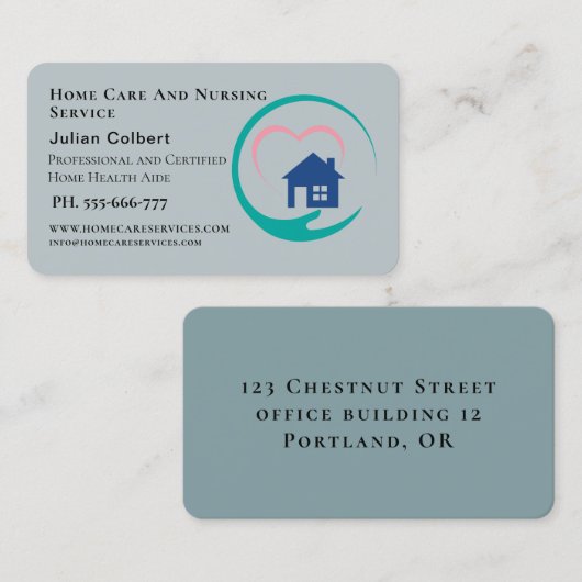 家庭気に介護サービス 名刺 (正面/裏面)