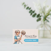 家庭清掃漫画かわいらし女性メイドサービス 名刺 (スタンド正面)