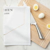 家庭用キパーソナライズされたッチン緑 キッチンタオル (四つ折り)