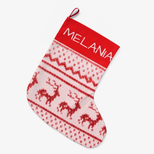 家庭用ニットクリスマスストッキング ラージクリスマスストッキング (正面 (吊り時))