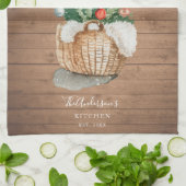 家庭用パーソナライズされたクリスマスツリータオル キッチンタオル (折り畳み)