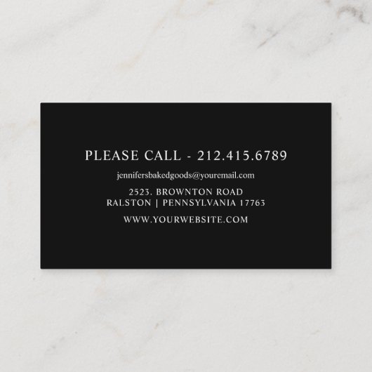 家庭用品焼いたベーカリー 名刺 (裏面)