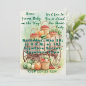 家庭用子供用シャワー招待状と農用ワゴン 招待状 (スタンド正面)