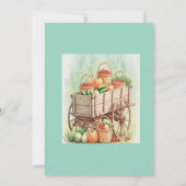 家庭用子供用シャワー招待状と農用ワゴン 招待状 (裏面)