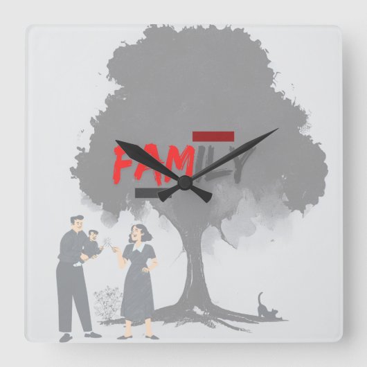 家庭用時計 スクエア壁時計 (正面)