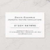 家庭用暖房装置(写真入り) 名刺 (裏面)