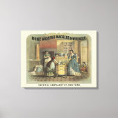 家庭用洗濯機と絞り器のヴィンテージ広告。 キャンバスプリント (正面)