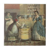 家庭用洗濯機と絞り器のヴィンテージ広告。 タイル (正面)