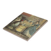 家庭用洗濯機と絞り器のヴィンテージ広告。 タイル (側面)