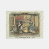 家庭用洗濯機と絞り器のヴィンテージ広告。 フリースブランケット (正面(横))