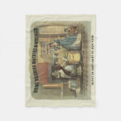 家庭用洗濯機と絞り器のヴィンテージ広告。 フリースブランケット (正面)