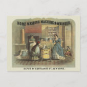 家庭用洗濯機と絞り器のヴィンテージ広告。 ポストカード (正面)