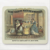 家庭用洗濯機と絞り器のヴィンテージ広告。 マウスパッド (正面)