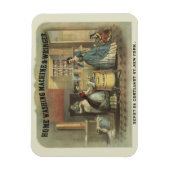 家庭用洗濯機と絞り器のヴィンテージ広告。 マグネット (縦)