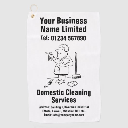 家庭用清掃サービスデザイン ゴルフタオル (正面)