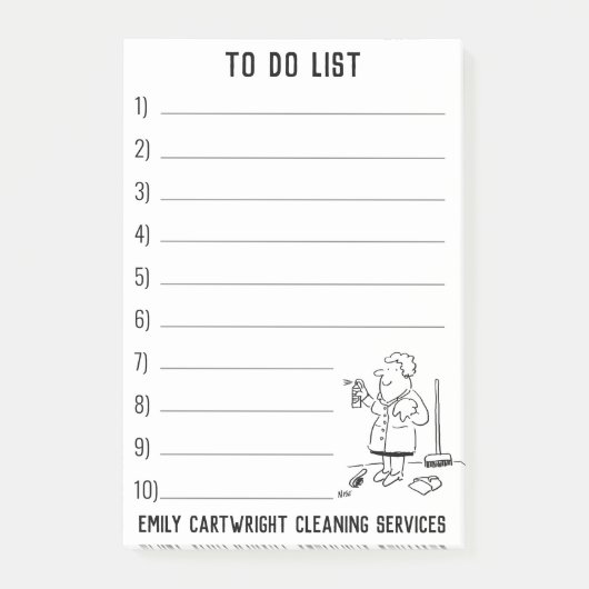 家庭用清掃業者がパーソナライズする ポストイット (正面)