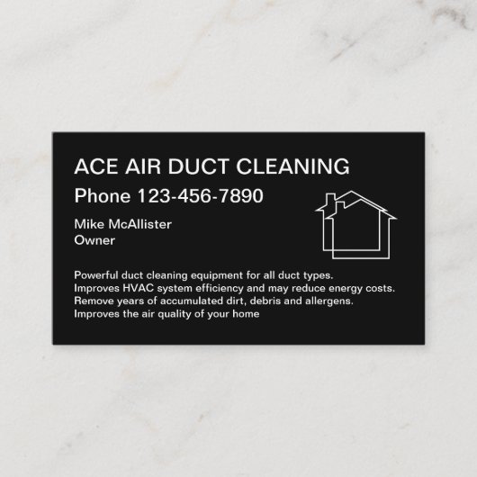 家庭用空気ダクト清掃サービスデザイン 名刺 (正面)