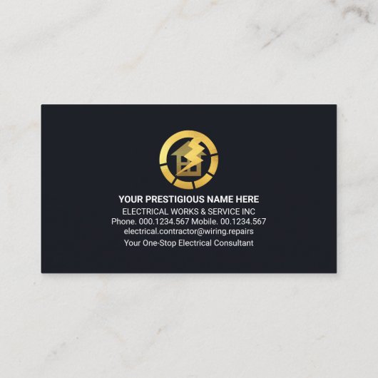 家庭用電気回路フレーム電気技師 名刺 (裏面)