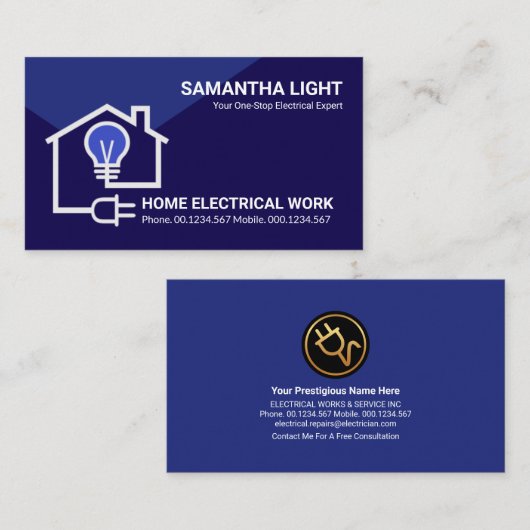 家庭用電気回路配線電気技師 名刺 (正面/裏面)