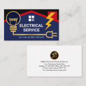 家庭用電気配線回路稲妻 名刺 (正面/裏面)