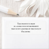 家庭用食品キッチン州ライセンス開示ラベル ラベル (インサイチュ)